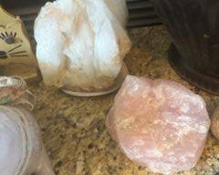 Rose quartz and crystal