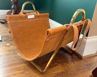 Leather log holder 