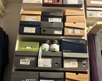 Tons of men’s shoes in excellent condition, size 9-10. Brands include Hugo Boss, Armani, Nike, Ugg, Minnetonka, and so many more 