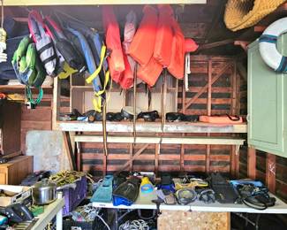 Diving equipment/wet suits.