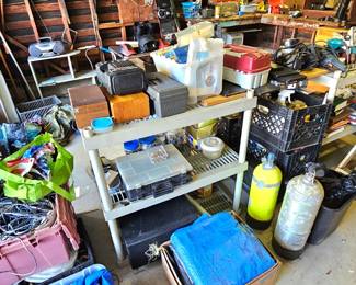 Boat supplies, diving gear.