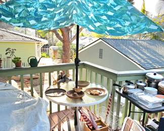 Patio umbrella/table.