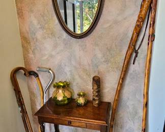 Walking canes/sticks.