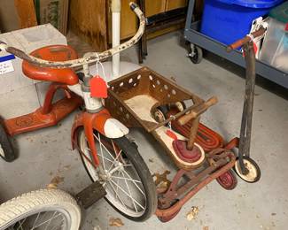 Vintage bikes and scooter
