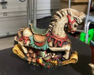 Cast-iron carousel horse doorstop