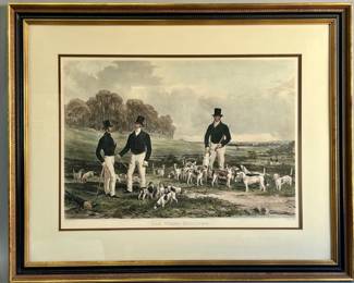 "The Merry Beaglers" framed colored lithograph by Harry Hall