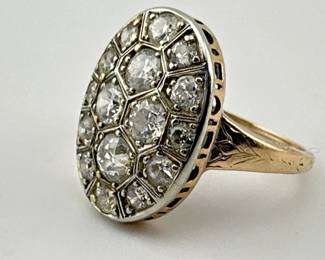 Size 7 pave diamond ring set with old mine diamonds (1ctw, SI clarity)