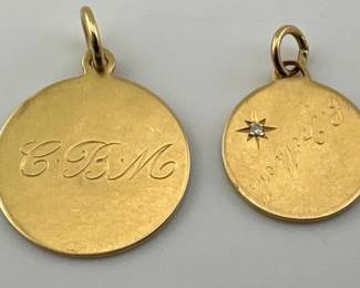 14kt, diamond charms