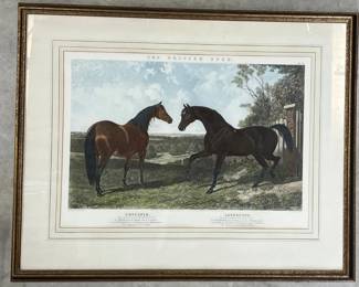 John Frederick Herring hand colored engraving "The British Stud"