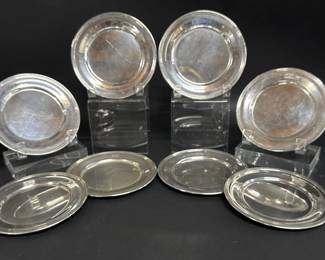Sterling bread plates by Kirk (8)