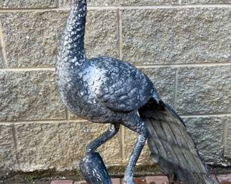 Cast aluminum peacock garden decor