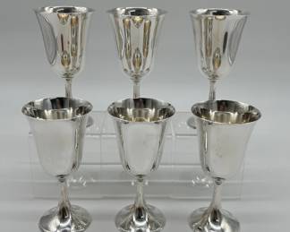 Set of 6 sterling goblets