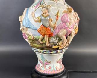Capodimonte lamp with shade