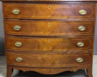 Mahogany bow front Hepplewhite chest of drawers