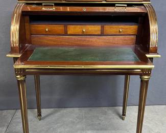 Ladies Louis XVI style writing desk with brass trim