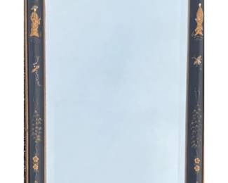 Handsome tall Chinoiserie painted frame with beveled mirror