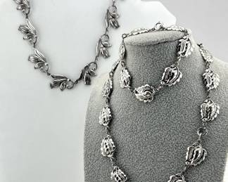 Sterling bracelet, necklaces