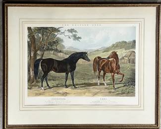 John Frederick Herring hand colored engraving "The British Stud"