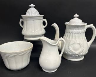 White ironstone assorted ware