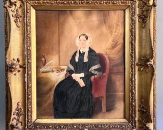 19th century watercolor of portrait of Margaret Bruce Kirkwood Robertson (d.1855)