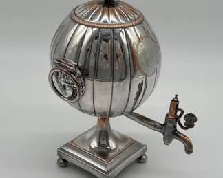 Silver over copper water urn
