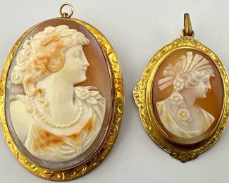 10kt cameo pin/pendants