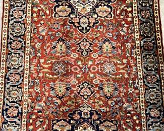 Rust and ivory Indian wool runner; 11’3”L