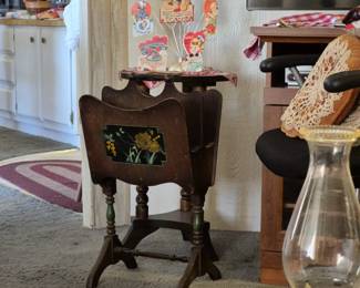 1920s or 30s magazine rack, vintage Valentines