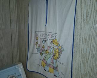 Vintage hanging laundry bag
