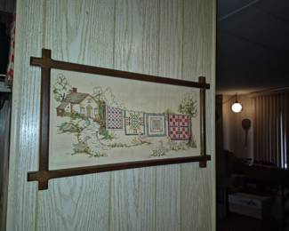 Delightful cross stitch of quilts