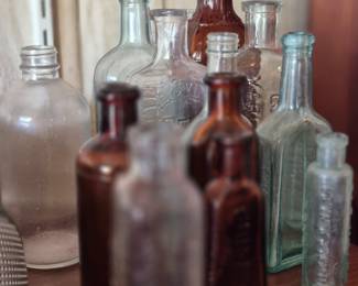 Collection of antique bottles