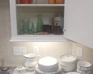 Studio Nova Adirondack China Set Place Setting For 8 / Vintage Coke Glassware / Coke Bottle Temple Texas / Regal Poly Perkolator Coffee Set 1970s / Vintage Thermos / Vintage Glassware Set of 5   