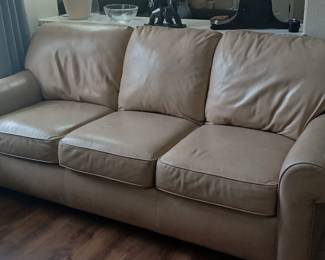 SOLD - Off White Leather Sofa