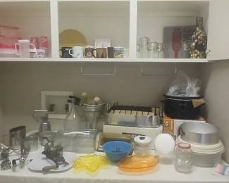 Crock Pot / Roasting Pan / Antique Hand Mixers / Antique Meat Grinder / Wine or Juice Press / Antique Ball Jars / Flour Sifter