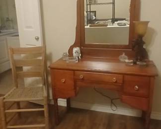 Antique Chair / Antique Dressing Table / Horse Head Lamp