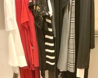 Womens Black,White Red Clothing