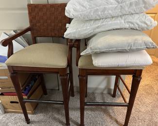 Bar height, wooden armchairs [pair]