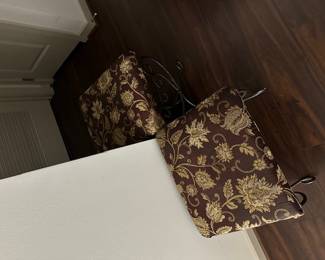 Iron, upholstered stools/footstools