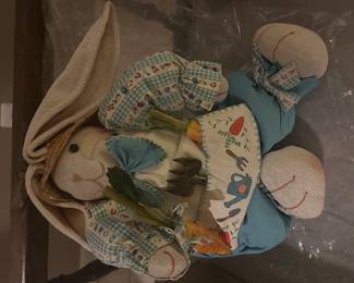 Happy Easter Bunny Decorative Figure 16 Inch Rugged Blue