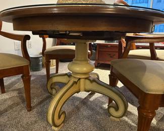 Base of small, round, wooden dinner table