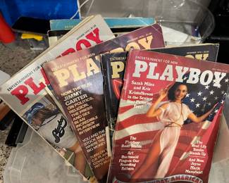 Various Vintage issues of Playboy magazines from 1976