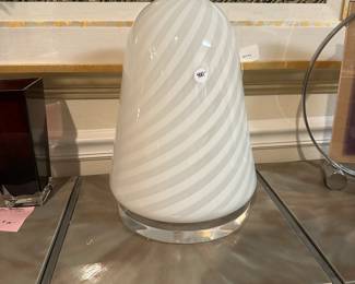 A16 - $400. Murano Glass Lamp Measures 14" T