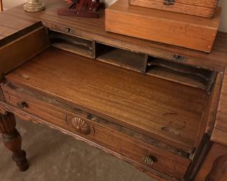 A69 - $125. 1930s Secretary Desk. Measures 41.5" wide x 20.5" deep x 32" tall.