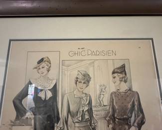 A20 - $30. No. 437 Chic Parisien Framed Print. Measures 17.5" wide x 21" tall.