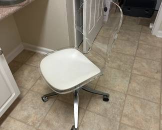 A34 - $125. Hill by Creations at Dallas. Lucite non adjustable office chair