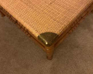 A58 - $225. Antique Rattan Chaise. Definitely needs some glue to tighten it up. Adjustable head rest. Rattan looks good overall but we have not weight tested it at all. Measures 25" wide x 71" long x 34" tall.