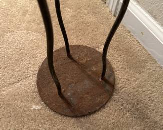 A52 - $35. Tea Candle Holder. Measures 48" tall. Base has some rust (unsure if that's how it came?)