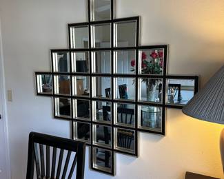 A9 - $95. Art Deco Wall Mirror Measures 59" wide x 59" tall.