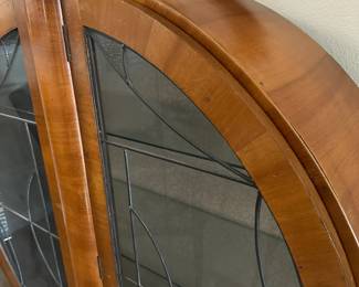 A1 - $600. Superlative Leeds Art Deco Cabinet. Registered Design No.859318 Imperfections noted in pictures. measures 48" wide x 11" deep x 49.5" tall.