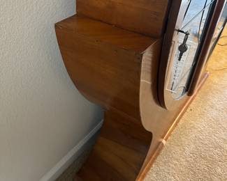 A1 - $600. Superlative Leeds Art Deco Cabinet. Registered Design No.859318 Imperfections noted in pictures. measures 48" wide x 11" deep x 49.5" tall.